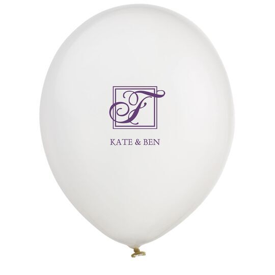 Pick Your Single Initial Monogram with Text Latex Balloons